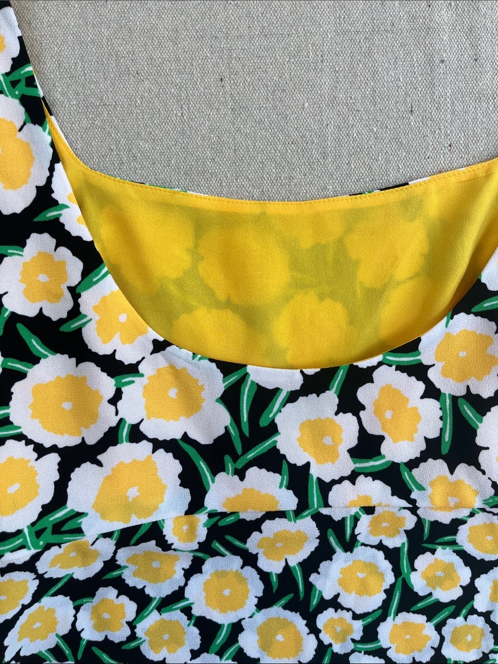 Diane Von Furstenberg Floral Mini Dress Yellow Daisy Print Size 2 - Picture 12 of 13